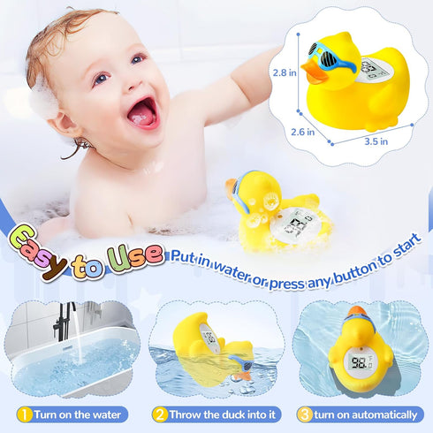 Duck Baby Bath Thermometer - Newborn Safety Floating Toy for Room and Bath Temperature