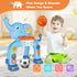 1 2 3 SpringFlower Toddler Basketball Hoop & Soccer Goal Activity Center Toys with Light & Music,Elephant Toddlers