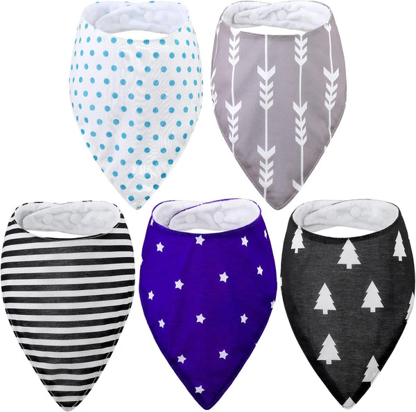 Janmercy 5 Pack Adult Drool Bandana Bibs Soft Adjustable Absorbent Drool Bibs