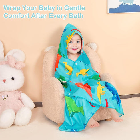 06 55" 28" Swimming Basumee Toddler Bath Towels with Hood for Years x Soft Absorbent Hooded Kids Bath Towel with Button