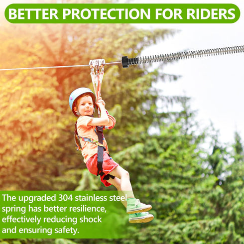 NTR Zipline Spring Brake, 6.6FT Extra Long High-Strength Compression Stainless Zip Line Spring