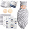 DRESHOW BQUBO Cotton Baby Swaddle Hat Set Newborn Infant Receiving Blankets with
