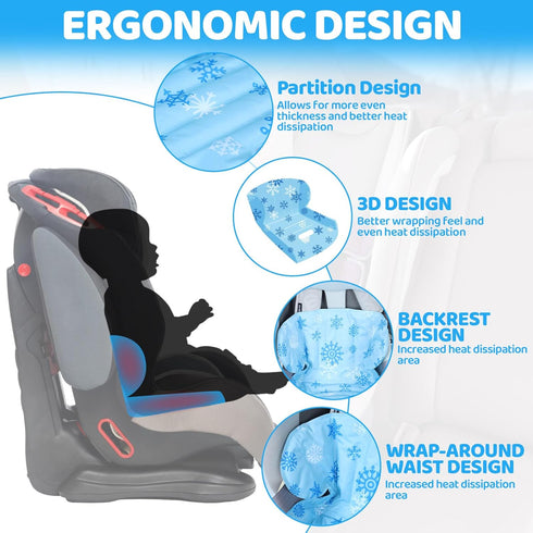 Orzbow Gel Car Seat Cooler Pad for Babies, Waterproof Liner, Potty Training Seat Pads, Cool Blue