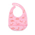 2 Pack Nuby Adjustable Easy Clean Soft Silicone Bibs with Scoop, Pink Dinosaurs & Flowers