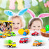 MGparty 12 Pack Prefilled Easter Eggs with Car Toys for Kids Toddlers Bulk Plastic Eggs Pull Back City Truck Vehicles