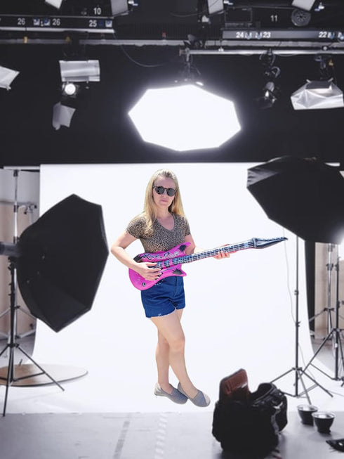 (40 Inches) 80s (3 Pack)), Zugar Land Gold Rock-n-Roll Inflatable Guitar Vinyl. Perfect Party Favor, DJ Dance Rocker