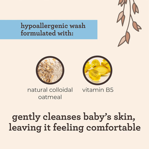 B5, 8 oz Aveeno Baby Cleansing Therapy Moisturizing Baby Body Wash with Natural Oatmeal & ProVitamin Gentle Tear-Free