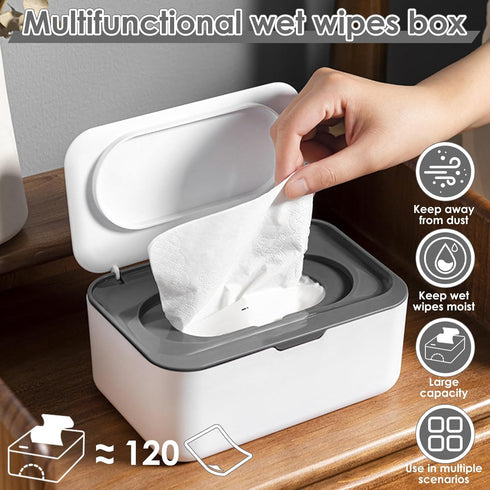 LSCSJUNS 2Pack Wipes Box Dispenser Baby Wipe Container Wipe Dispenser For Bathroom Sealing Design Keeps Fresh Easy Open