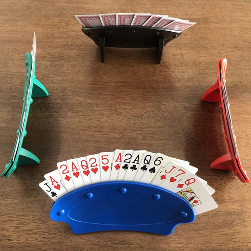 Yuanhe Set of 4 Playing Card Holders - Hands Free for Kids Seniors, Poker Parties, Family Card Game Nights
