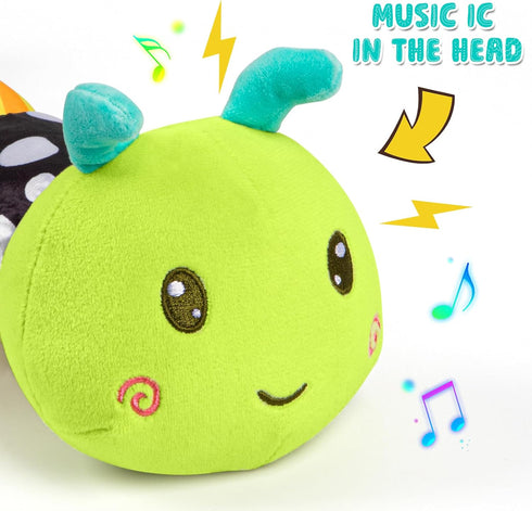 TOHIBEE Baby Sensory Toy + Baby Stuffed Musical Caterpillar