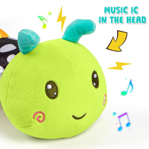 0-6 6-12 Tummy 3 6 9 12 18 1 2 Baby Stuffed Animal Toys for Months, Baby Musical Caterpillar Time Toys for Babies