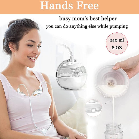 Srliya 240ml, Wearable Breast Pump Cup, Hands complimentary Design, Integrated Milk Collector, Ideal for Postpartum