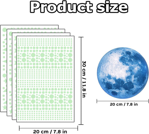 Glow in The Dark Stars, 1088 Pcs Ceiling Stars and Moon Wall Decals, Perfect for Kids Room Nursery Bedroom Decor