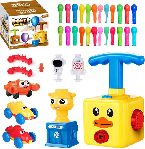 WISHDIAM Balloon Launcher Toy Set, Balloon Powered Cars, Creative Inflatable Pump Racing Car,