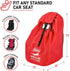 33 18 18 KiddiGo Car Seat Travel Bag for Airplane, Red, H x W x D, Fits Most Standard Convertible, Booster & Infant Car
