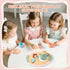 Set Set 3 4 5 Tea Party for Little Girls, Wooden Kids Tea with Teapot Cups Coasters Carrying Dessert, Picnic Outdoor