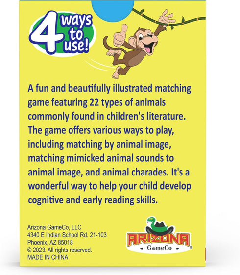 Monkey Says Baa? Animal Matching Game for Kids Ages 4+, Traditional Matching or Mimicked Sounds