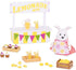 Li'l Woodzeez Lemonade Stand Playset with Rabbit Figurine, 25 Pieces Toy Set