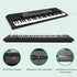 M SANMERSEN Kids Music Piano Keyboard, 61 Keys with Microphone, Portable Teaching Toy for Ages 3-12, Black