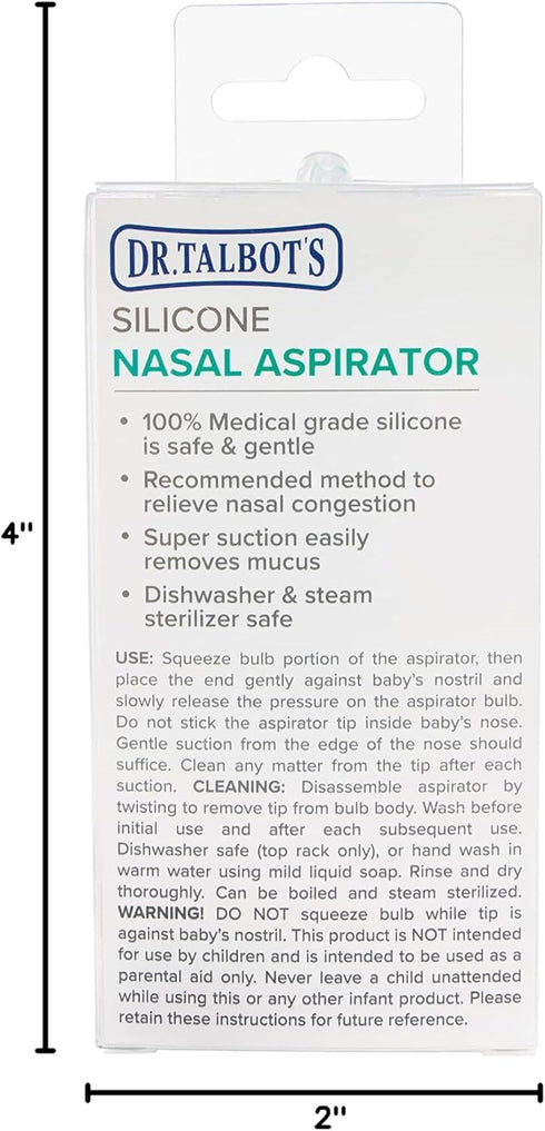 Talbot's Dr. Nasal Aspirator for Babies - Silicone - with Storage Case - Blue Elephant