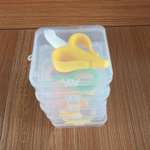 Saccgt Portable Baby Infant Teether for Case ansparent Holder Pacifier Chain Storage Box Newborn Outdoor avel Clear