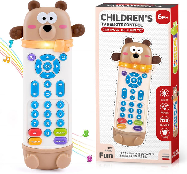 WeeHomm Baby Remote Control Toy, Remote Teether for Baby with Realistic Light and