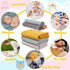 Sublaga 3Pcs 47x47 3Pcs 20x10 Baby Muslin Swaddle Blankets for Boys Girls + Muslin Baby Burp Cloths, Baby Swaddle