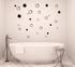 90 Large Soap Bubbles Wall Decals, Vinyl Stickers for Bathroom, Bedroom, Nursery Decor (Black)