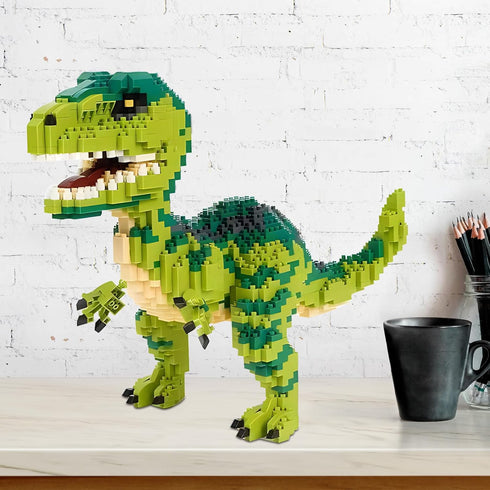 CSNRHG 6+ 1457 Dinosaur Tyrannosaurus Rex Building Blocks Velociraptor Model Decor Micro Mini Blocks Toy Birthday