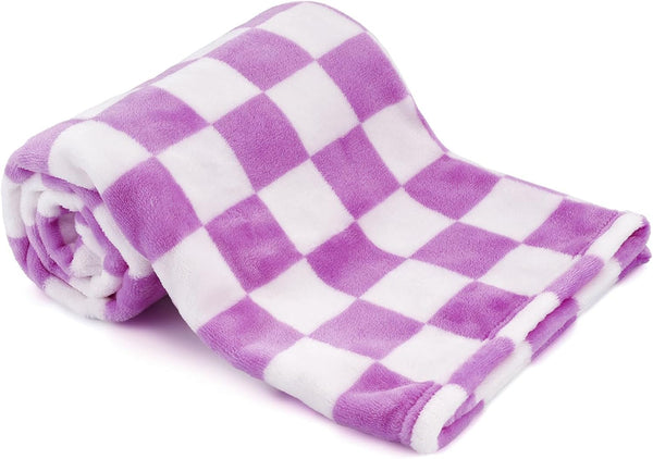 GreatBba Plush Checkered Baby Blanket for Boys Girls Nursery, 30"*40" Warm Short