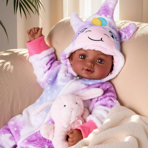 15 Inch 3+ BABESIDE Black Baby Dolls, Realistic Cute Soft Body Baby Doll Real Life Baby Dolls with Accessories for Year