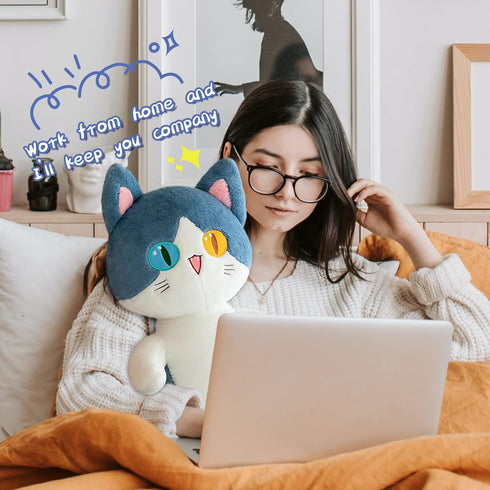 FANGYU Cute Plush Shark Cat Toy, Cartoon Soft Stuffed Pillow (50cm/19.6in)
