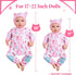 2 17-22 Inch Set BABESIDE Pcs Reborn Babys Doll Clothes for Baby Dolls, Pink Cat Pattern Reborn Baby Dolls Accessories