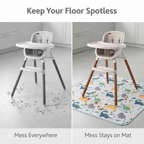 51" Splat Floor Mat for Under High Chair/Arts/Crafts by CLCROBD, Waterproof Anti-Slip Food Splash Spill Mess Mat