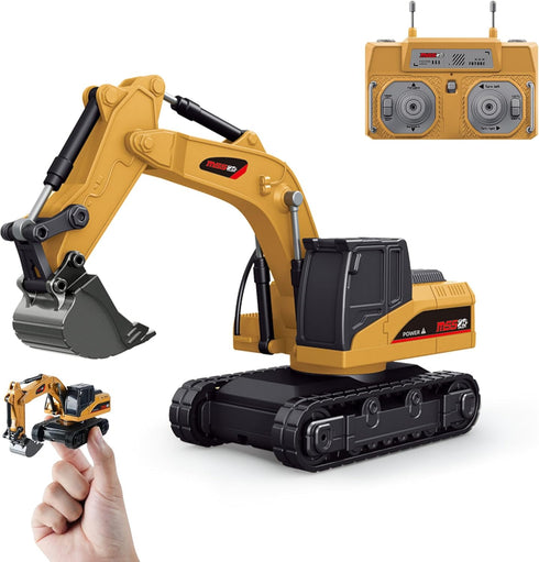 BRRRRT 1/64 Full Proportion Remote Control Excavator,Remote Control Construction Vehicles with Metal Shovel,Type-C