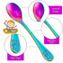 Boao 6 Pieces Kids Rainbow Stainless Steel Spoons, Toddler Cutlery Silverware Utensil, Child Safe Flatware for Home and