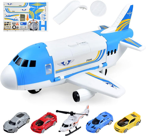 Transport Cargo Airplane Car Toy Play Set for 3+ Years Old Boys and Girls