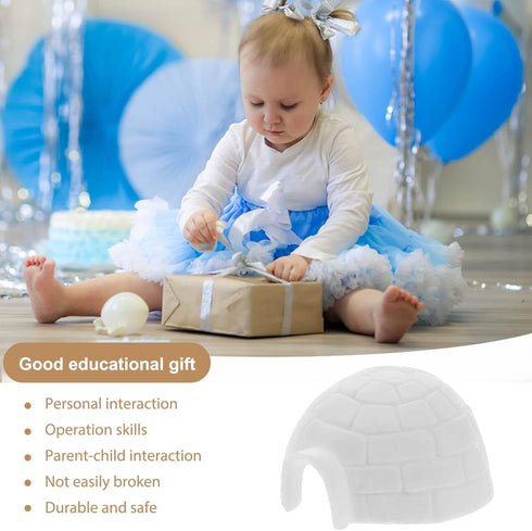 Zerodeko 6 Pcs Igloo Figurines Set - Realistic Miniature Arctic Igloo Toys for Kids Playset