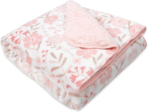 35x30 Baby Essentials Sherpa Fleece Baby Blanket Super Soft, Warm Reversible Baby Blankets for Newborns, Infants