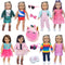 ebuddy 8 Sets Doll Clothes and Accessories with Shoes, Backpack, Glasses, Camera for 18 Inch Girl Doll (Doll not