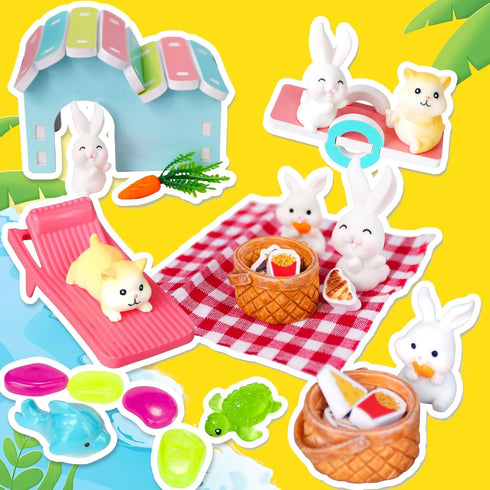 Toys,Summer Set 3 4 5 6 7 8 Carolart Pet Sensory Bin,Hamster and Rabbit Habitat,Animal Sensory Sand Kit for Boys