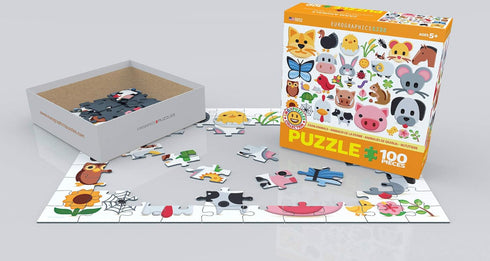 100pc Farm Animals Emojipuzzles