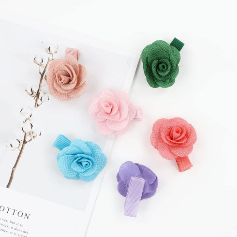 inSowni 12 Pack Flower Alligator Hair Clips Barrettes Fully Lined for Infants Baby Girls Toddlers Kids