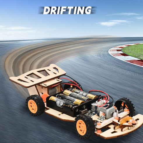 ScienSta 8-12Engineering 8-12 Self-Centering Steering Remote Control CarSTEM Projects for Kids Ages kit, DIY rc car