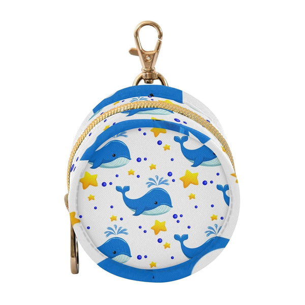 Whales Round Pacifier Storage Case with Zipper, Portable Pacifier Case for Travel,