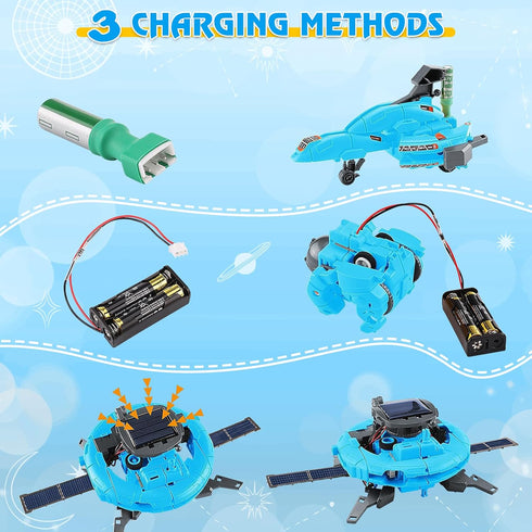 STEM Projects for Kids Ages 8-12, 6-in-1 Solar Robot Kit Space Toys for 10-Year-Old Boys & Girls, Christmas Birthday