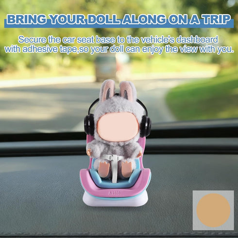 Ciunura 10-17cm Doll Car Seat, Car Seat for Dolls, Including Air Vent Clip, Desktop Stand, Adjustable Strap