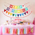 Colorful Happy Birthday Banner, Rainbow Sign, Felt Bunting for Birthday Party Supplies for Girls and Boys