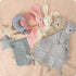 Organic Cotton Bunny & Lion Loveys, Soft Breathable Newborn Security Blanket, Neutral Muslin Fabric, Perfect Present