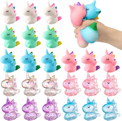 Meooeck 24 Pcs Unicorn Stress Ball Mini Unicorn Party Favors Cute Squeeze